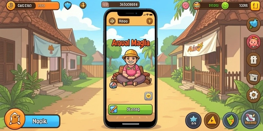 Screenshot menunjukkan karakter utama yang sedang beraksi.